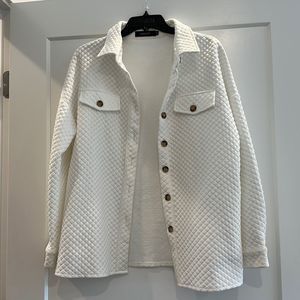White Quilted Shacket